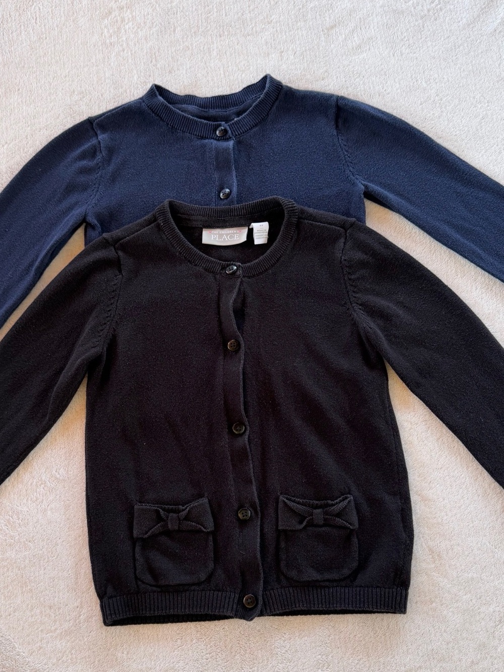 Bundle-Place Sweaters Black & Navy Girls' Button Cardigan Set Size 4T